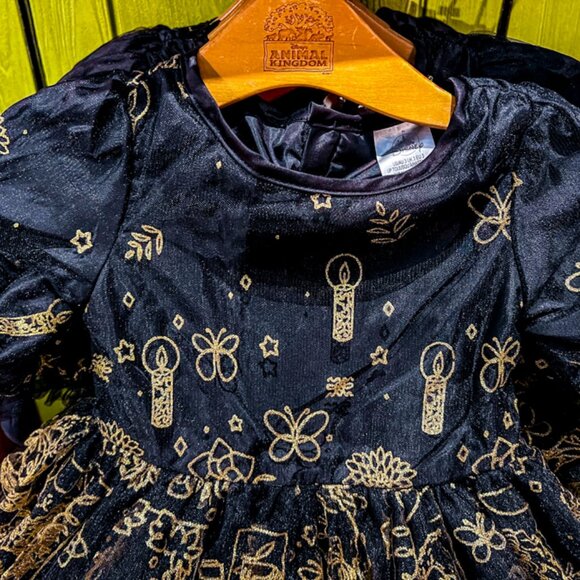 Disney Parks Princess Encanto Tulle Fancy Dress Girls Size 9 10 Black Gold - Picture 4 of 7
